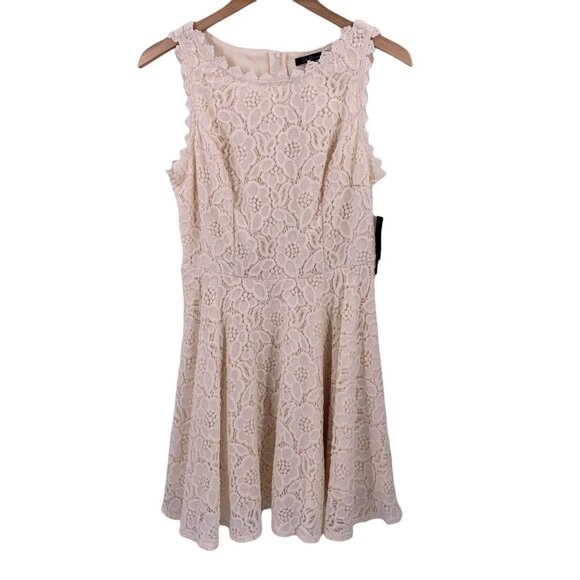 City Studio Ivory Lace Fit & Flare Dress Sz 11 NWT - Picture 2 of 6